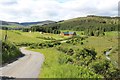 Twisty road approaching Glen Carvie