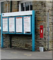 Information boards at the entrance to Rhymney railway station