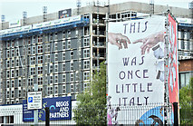 J3474 : "Little Italy" banner, Belfast (July 2019) by Albert Bridge