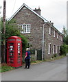 New use for a former red phonebox, Llanfrynach 