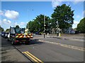 Pembury Court and High Street, Harlington, White Hart pub in the distance