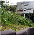 Crown Roundabout directions sign, Merthyr Road,  Ashvale, Tredegar