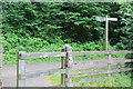 Cycle route signpost, at Forge car park