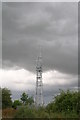 Radio Relay station against a stormy sky: Glebe Farm west of Oakham