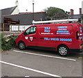 Red van in High Street car park, Caerleon