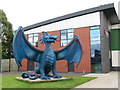 Dragon outside Dragon Hall, Newport Sports Village