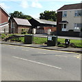 Dark green cabinets alongside the B4459 in Pencader