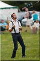 "Dangerous Steve" juggling a chainsaw at Weeton Show