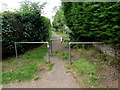 Metal barriers across a path, Llangrove, Herefordshire