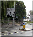 Bilingual direction sign alongside the A48, Newport