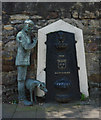NX9717 : A statue and a nineteenth century drinking fountain, Lowther Street, Whitehaven by habiloid