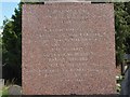 Inscription on the Burbidge Family Memorial