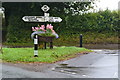 Traffic island and direction sign, Mappowder