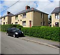 Hedges and houses, Lewis Crescent, Gilfach