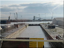 TA1428 : Sea lock, King George Dock, Hull by Rudi Winter