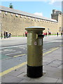 Castle Street Cardiff Gold Pillar Box