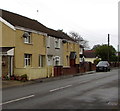 Row of three houses in Penpedairheol