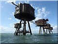 TR0779 : Red Sands Maunsell Fort - Five of the seven towers by Rob Farrow