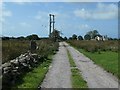 Public footpath on a private track, near Ffridd