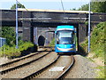 Tram approaching West Bromwich Central Metro station