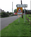 English/Welsh signs alongside Broughton Road, Wick, Vale of Glamorgan