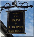 Sign for the Rose & Crown, Ashdon