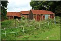 Corrugated barns near White Birch Farm