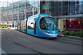 West Midlands Metro tram No. 23 (in new livery), Bull Street, Birmingham