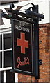 Sign for the Red Lion, Market Drayton