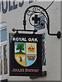 SJ8329 : Sign for the Royal Oak, Eccleshall  by JThomas