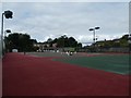 Putting fresh colour on the tennis courts, Victoria Park Road, Exeter