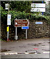 Bus stop and direction signs, Dimlands Road, St Donats