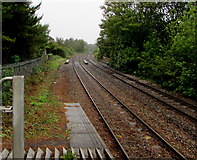 SS9768 : Vale of Glamorgan Line beyond the NW end of Llantwit Major station by Jaggery