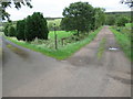 Forking road at Newbigging near Oxnam in the Scottish Borders