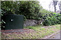 Recently-installed green cabinet alongside the A483, Llanbister