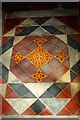 Polychrome tiles in St Denis