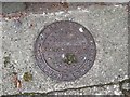 SH6874 : D14 Patent Self-locking Plate coal hole cover on Plas Gwyn Road, Llanfairfechan by Meirion