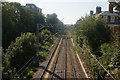 View along the GOBLIN (Barking to Gospel Oak Line) from the footbridge linking Churchill and Ingestre Roads