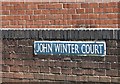 TG5207 : John Winter Court (name sign) by Evelyn Simak