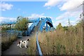 First sight of the A428 footbridge from the path to Dry Drayton