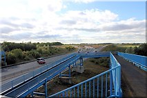 TL3759 : Looking west from the A428 footbridge by Martin Tester