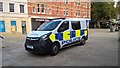 TL1998 : Police van on Cathedral Square, Peterborough by Paul Bryan