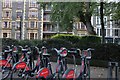 Santander bikes on Columbia Road, Shoreditch