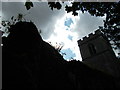 Ayot St Lawrence old church ruins in silhouette