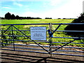 Notice on locked gates at the western edge of St Athan Golf Club