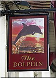 TQ0483 : Sign for the Dolphin, Rockingham Road by Mike Quinn