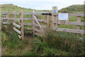 NZ2894 : Coast path gate near Cresswell by Jim Barton
