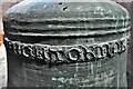 NY4430 : Greystoke, St. Andrew's Church: Redundant church bell (detail) by Michael Garlick