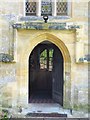 SY1488 : St Mary & St Peter Church Door at Salcombe Regis, Devon by John P Reeves