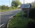 Buckley railway station direction sign